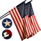 G128 2 Pack: American USA Tea-Stained Flag | 2.5x4 Ft | ToughWeave Pro Series Pole Sleeve Embroidered 420D Polyester | Embroidered Stars